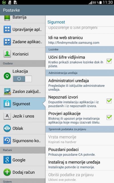 instaliraj aplikaciju nepoznati izvori